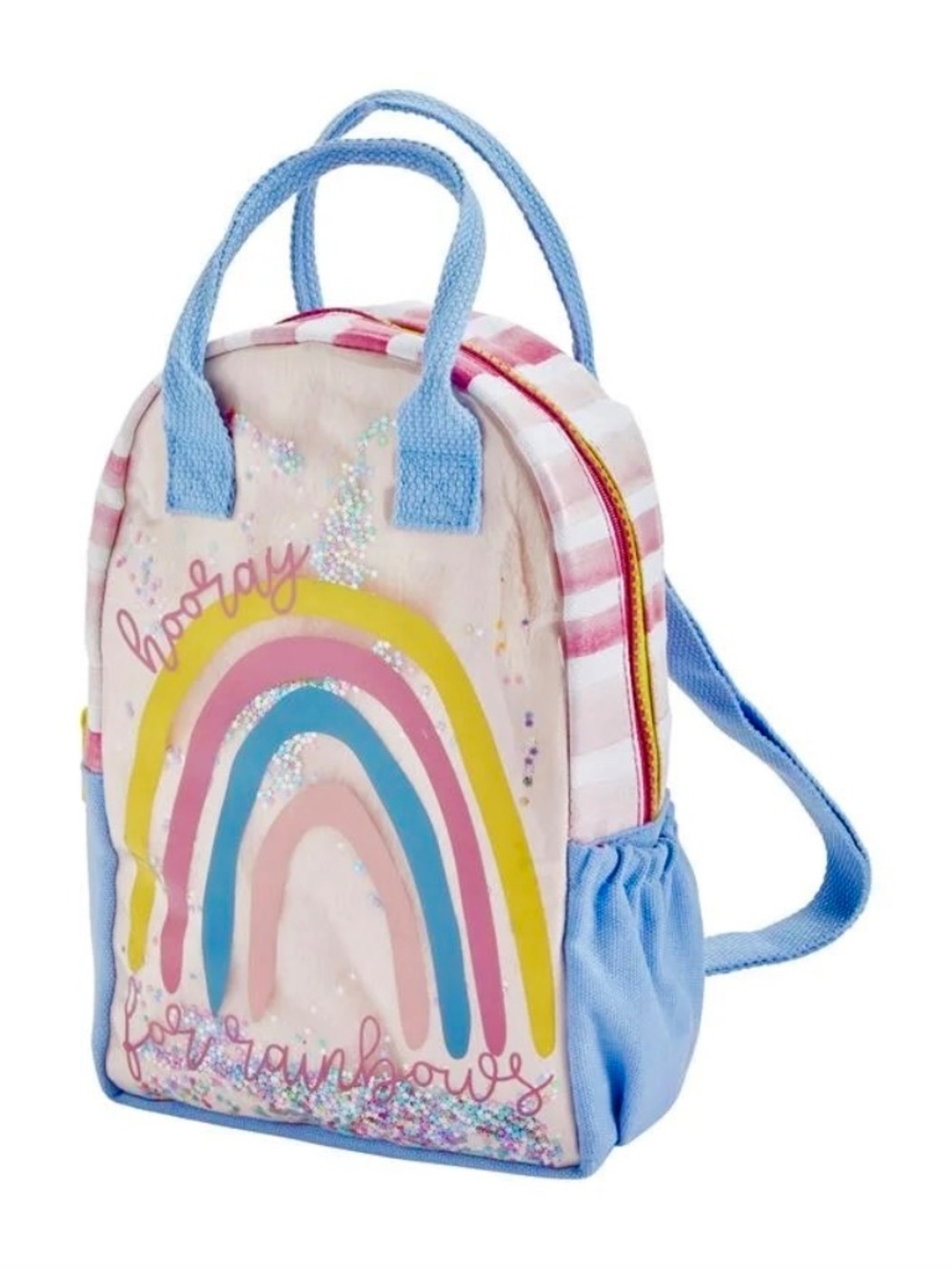 Mud Pie Rainbow Vinyl Backpack Hooray for Rainbows